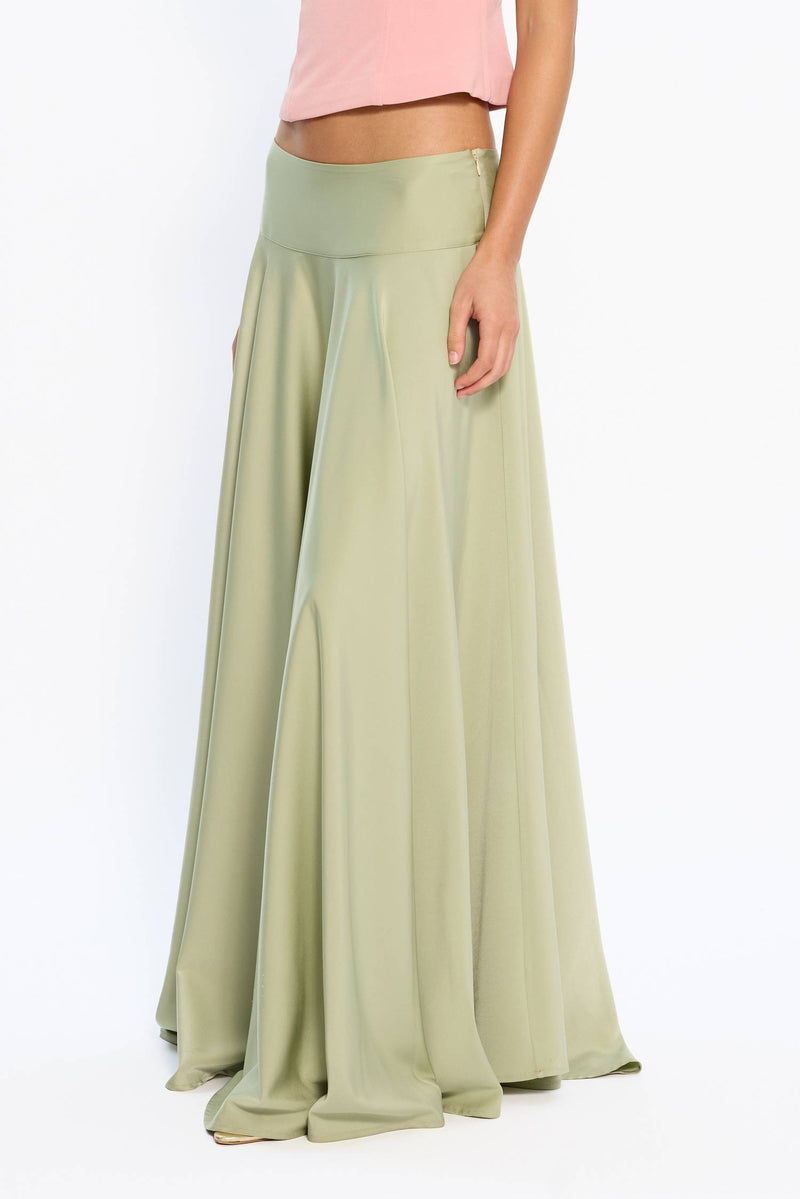Basque Full Skirt | Pistachio Green