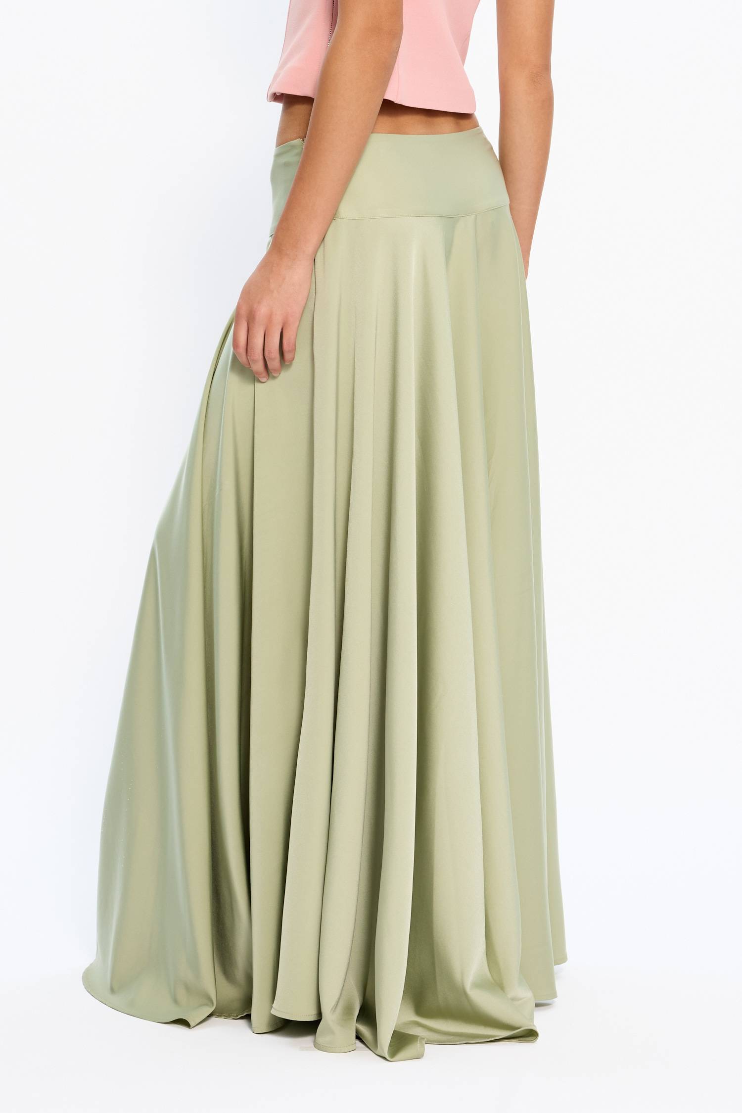 Basque Full Skirt | Pistachio Green