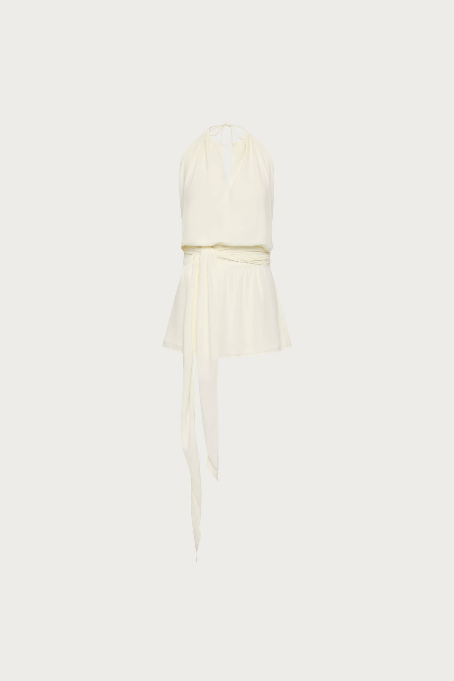 Drape Backless Mini Dress | White