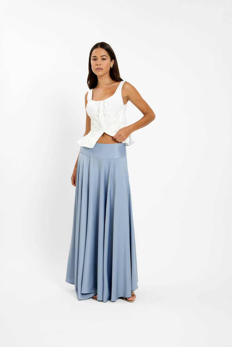 Basque Full Skirt | Ice Blue