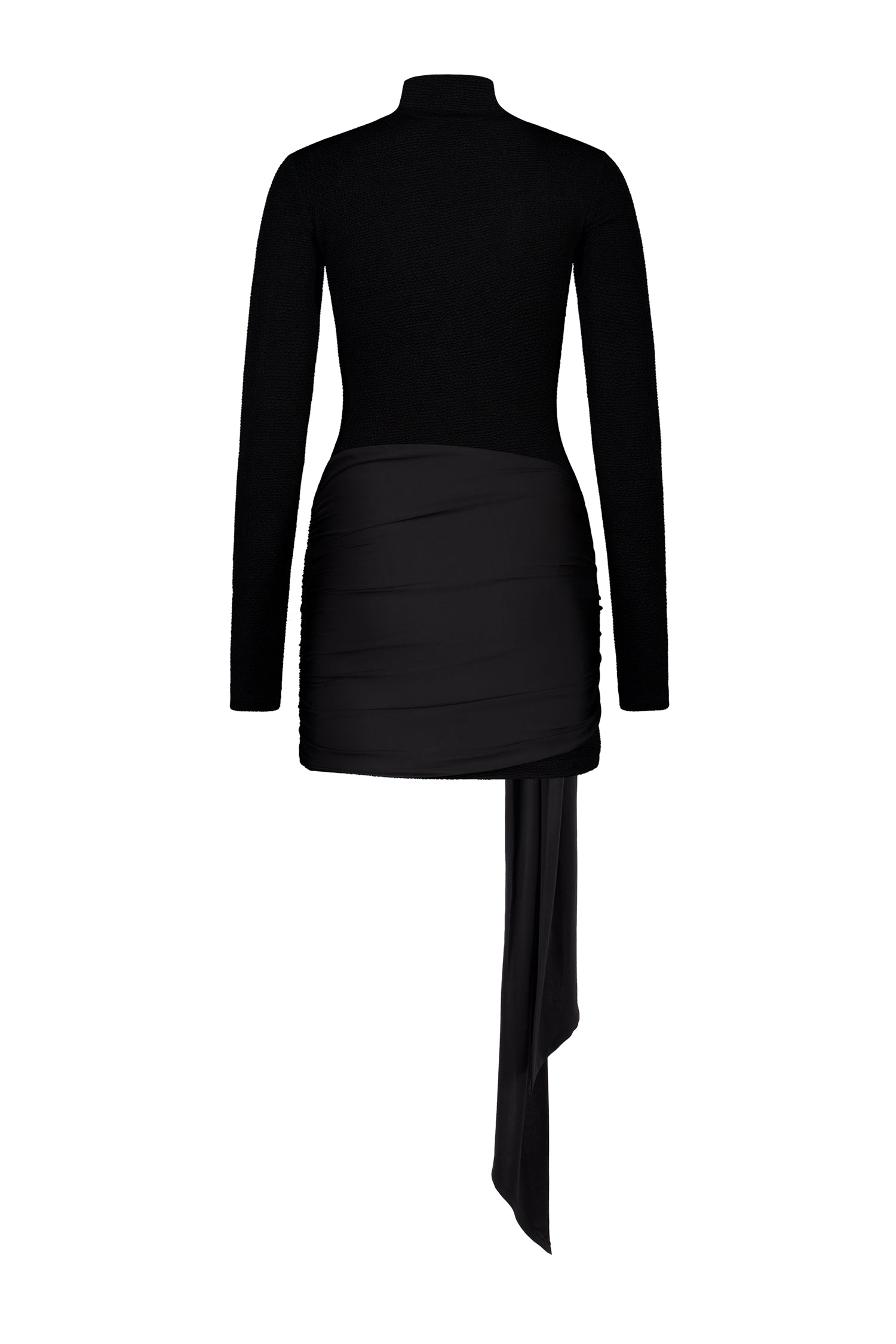 Textured Wrap Dress | Black