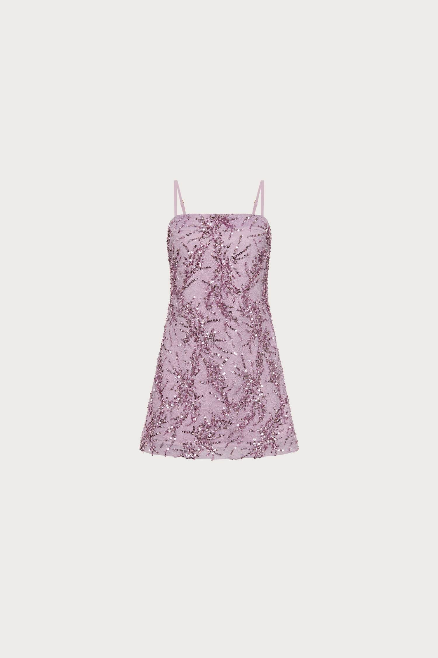 Shift Mini Dress | Lavender Sequin