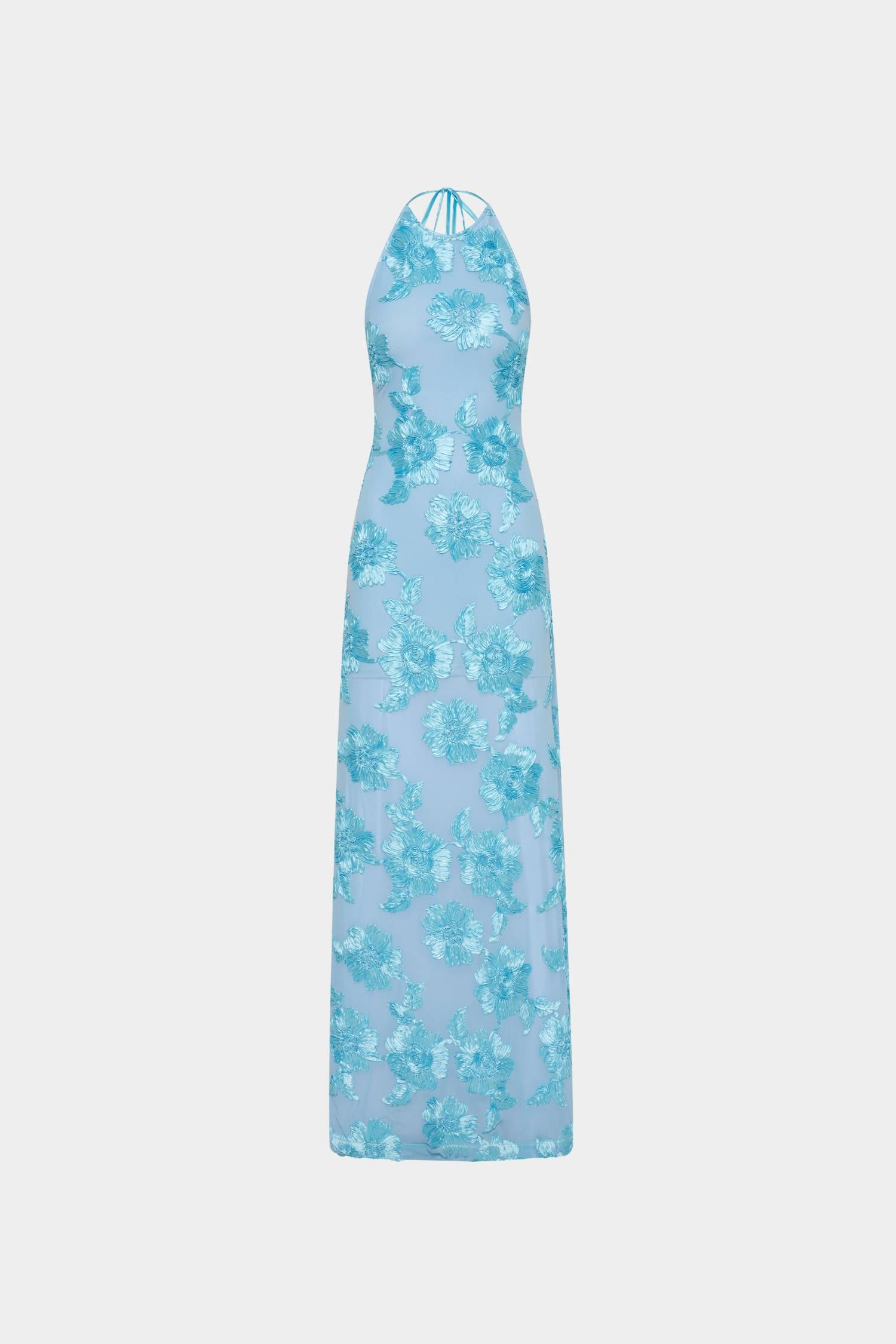 Embellished Backless Maxi Dress | Baby Blue