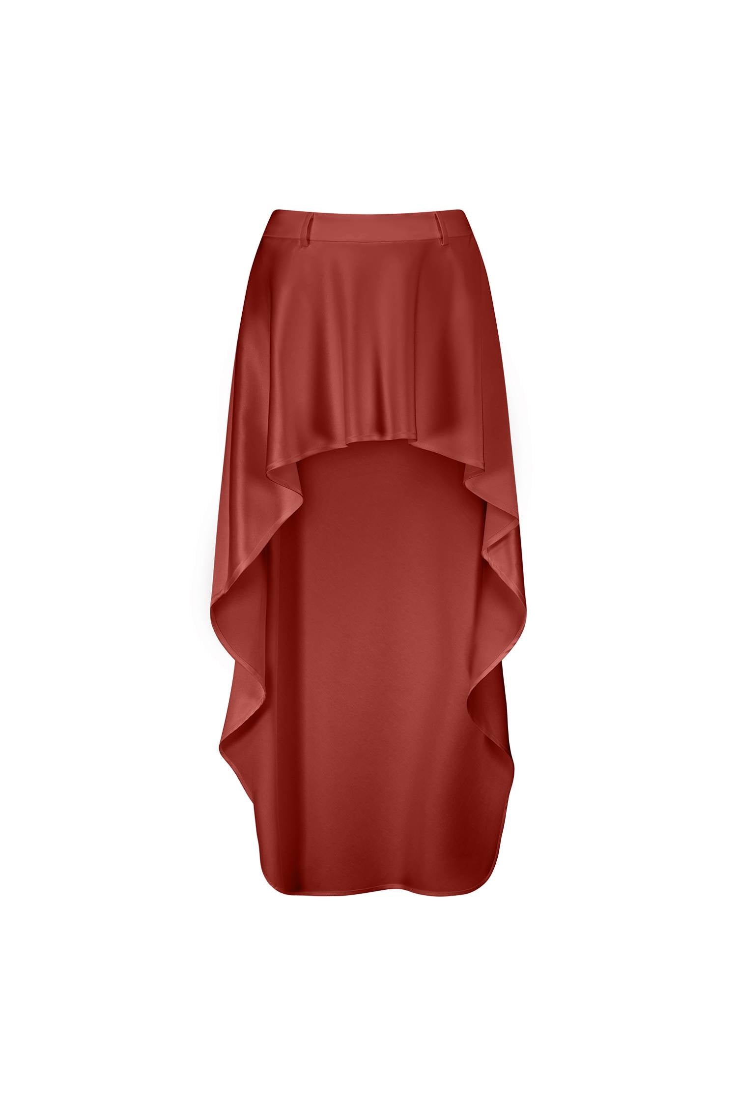 Bias Cascading Skirt | Rose Satin