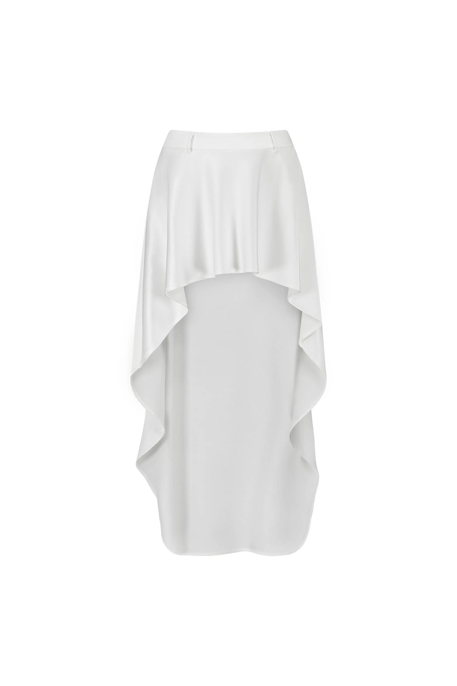 Bias Cascading Skirt | Ivory Satin