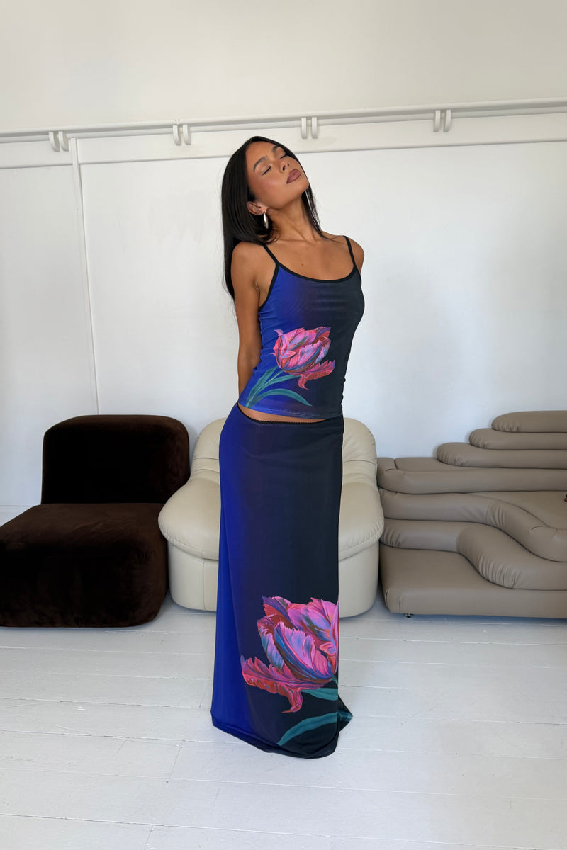 Camisole | Mesh Cobalt Floral