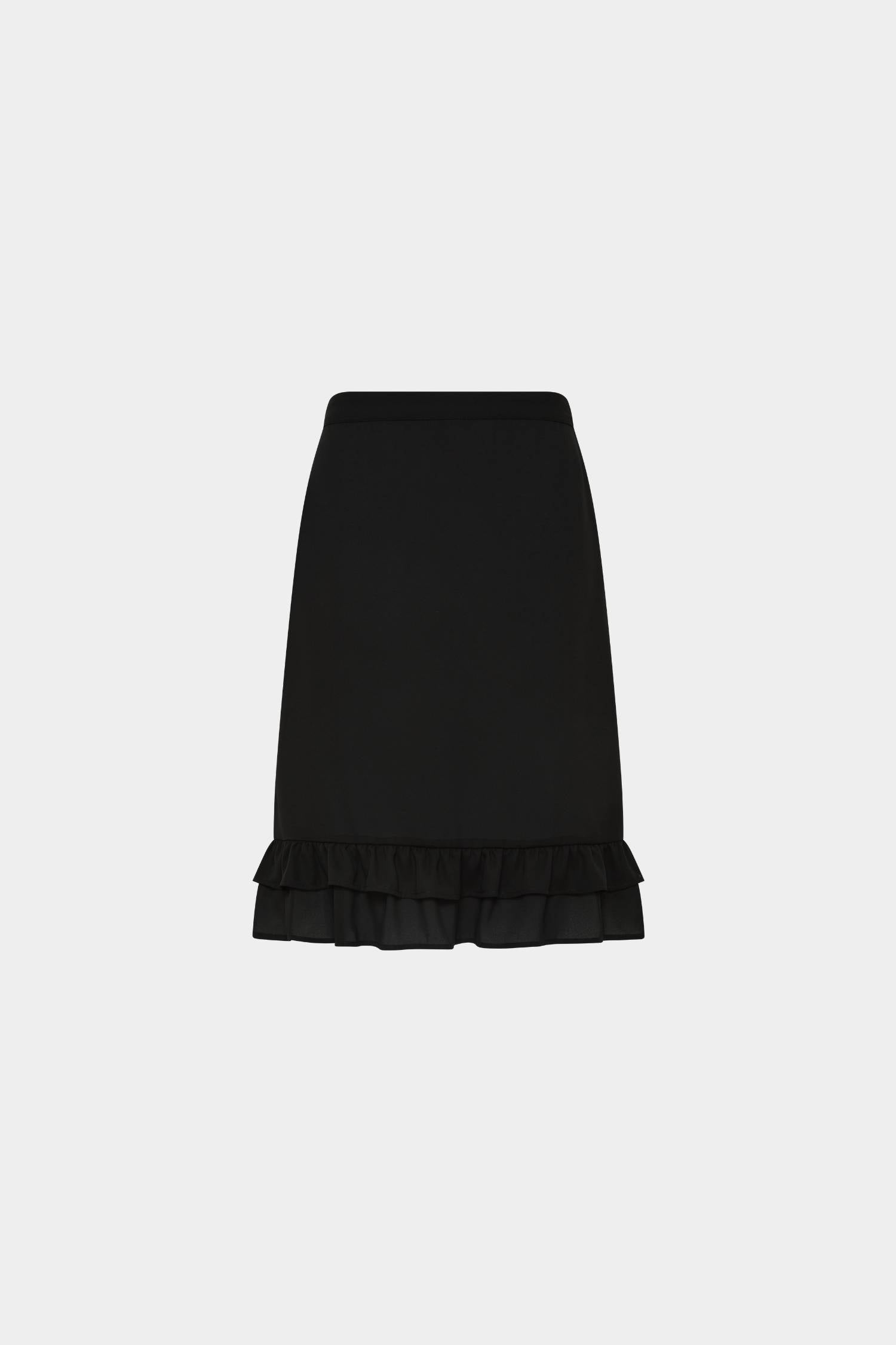 Frill Midi Skirt | Black