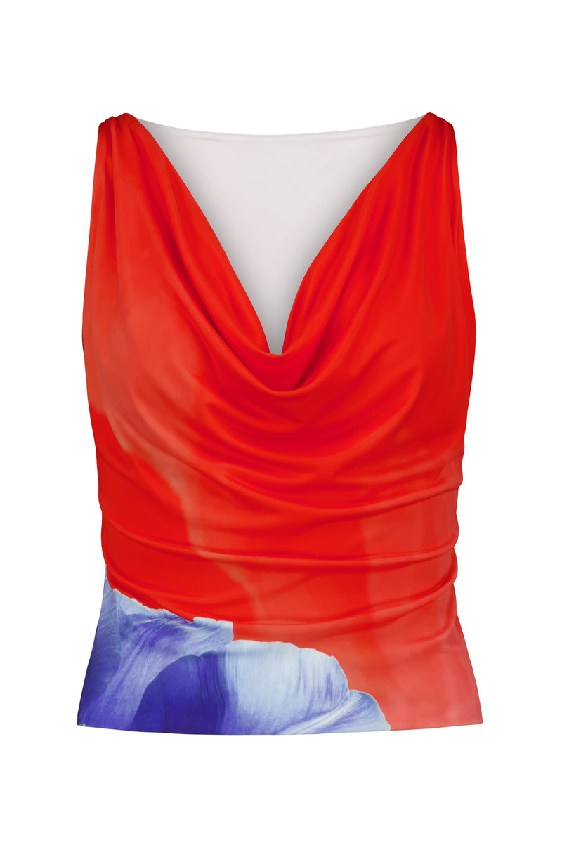 Cowl Tank | Contrast Poppy