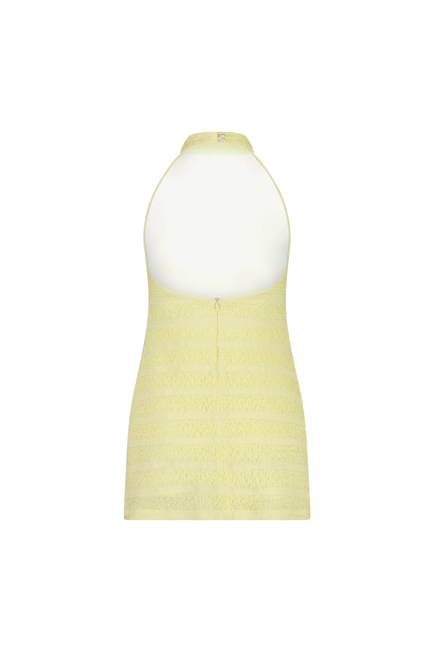 Textured Halter Mini Dress | Lemon