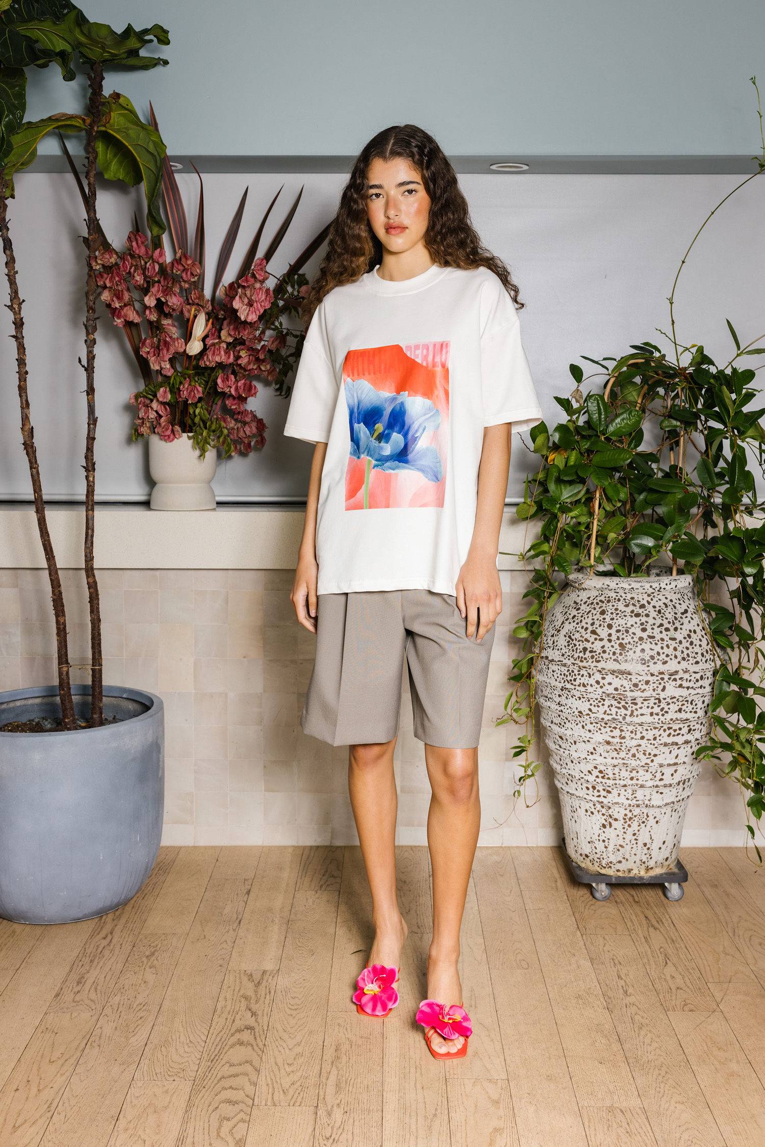 Oversized Tee | Contrast Poppy