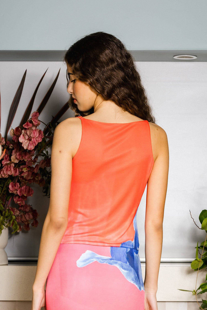 Cowl Tank | Contrast Poppy