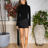 Textured Wrap Dress | Black
