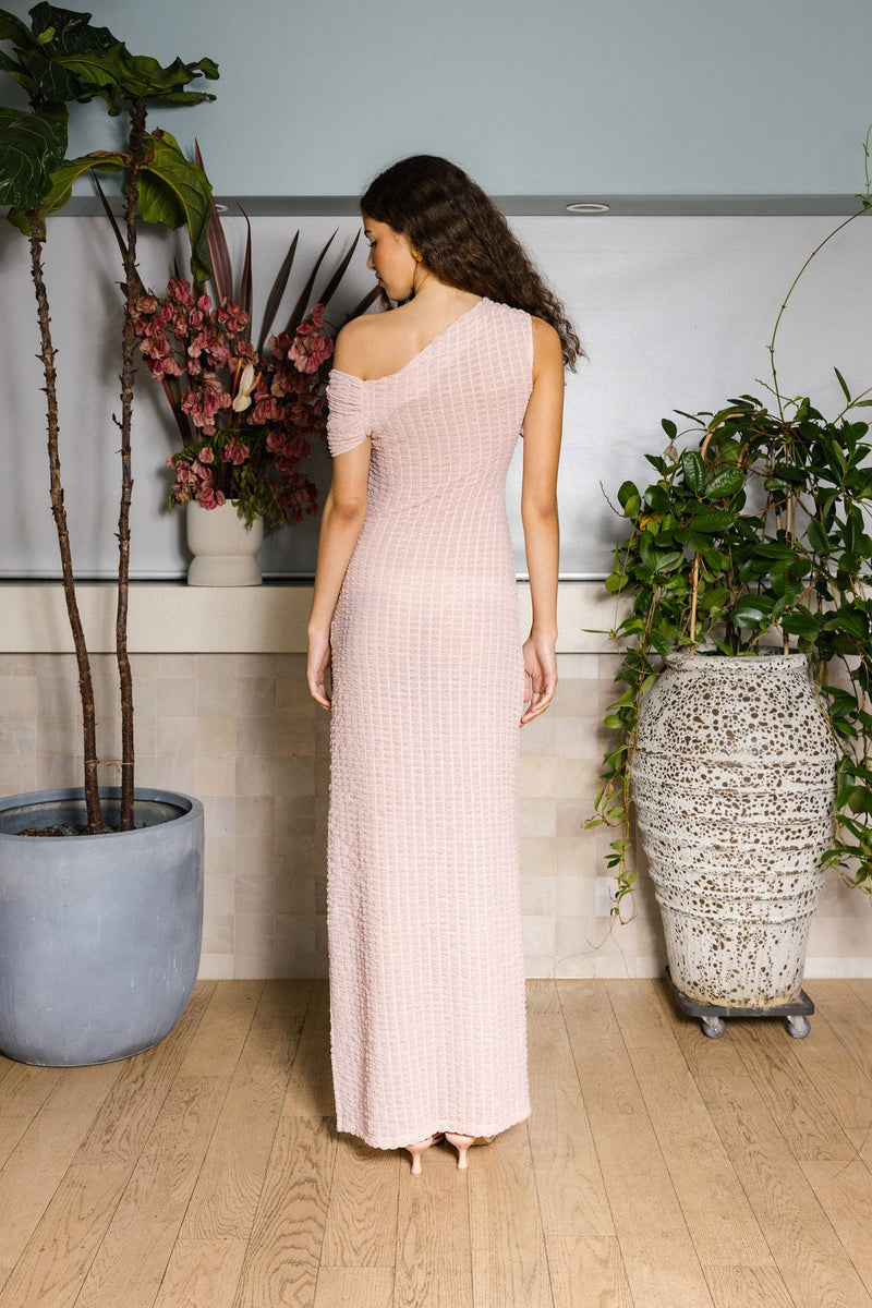 Twist Ruched Maxi Dress | Baby Pink