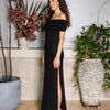 Twist Ruched Maxi Dress | Black