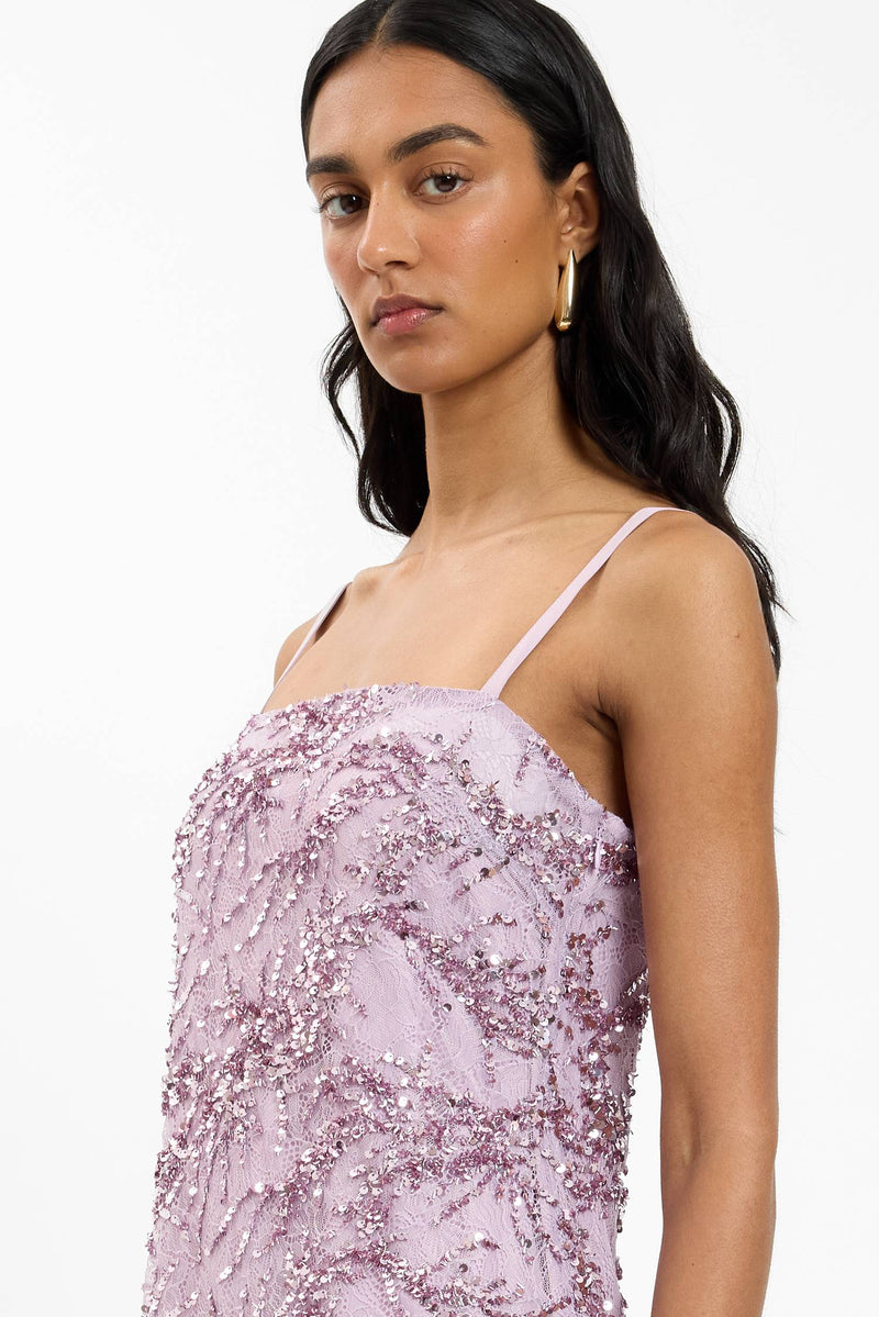 Shift Mini Dress | Lavender Sequin
