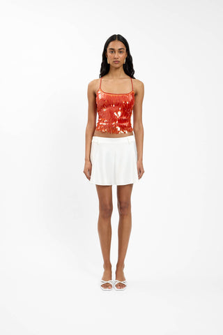 Bias Mini Skirt | Ivory Satin