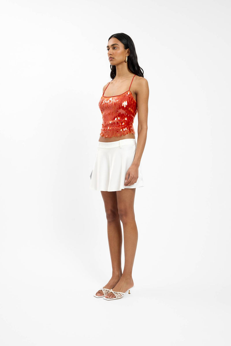Backless Top | Burnt Orange Sequin