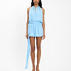 Drape Backless Mini Dress | Baby Blue