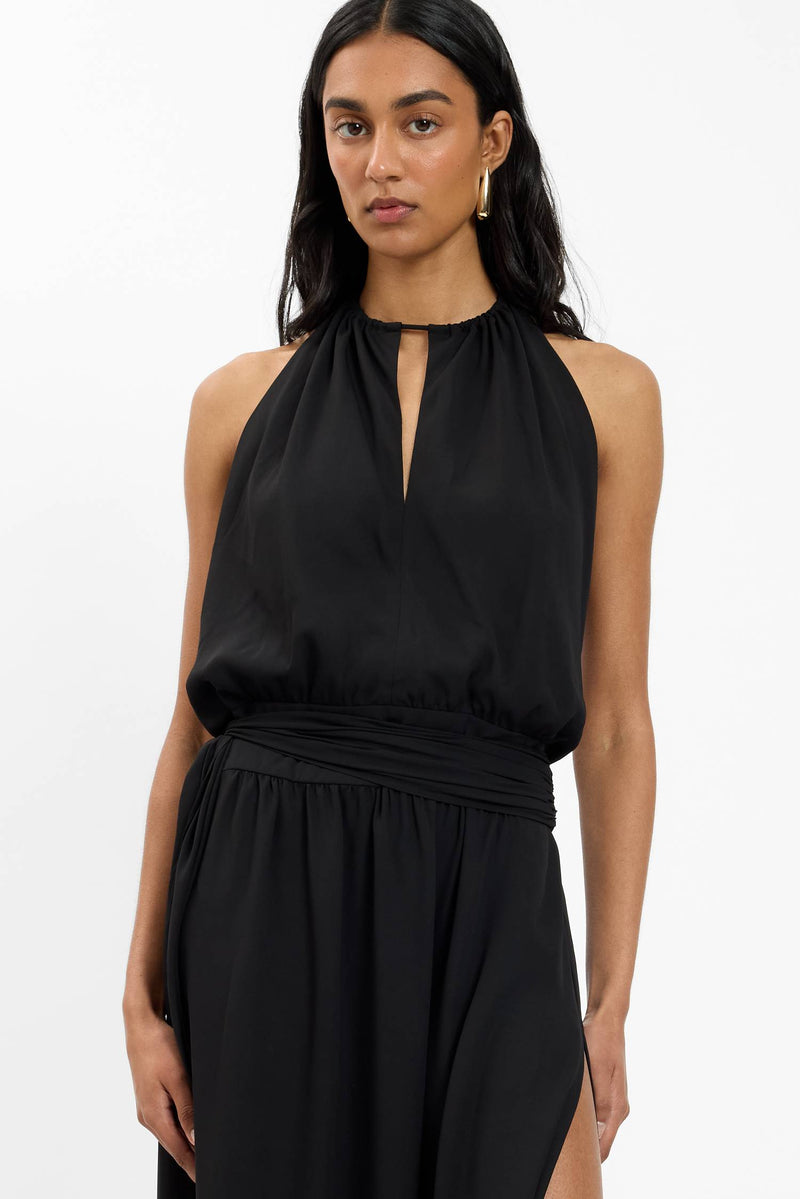 Draped Backless Gown | Black