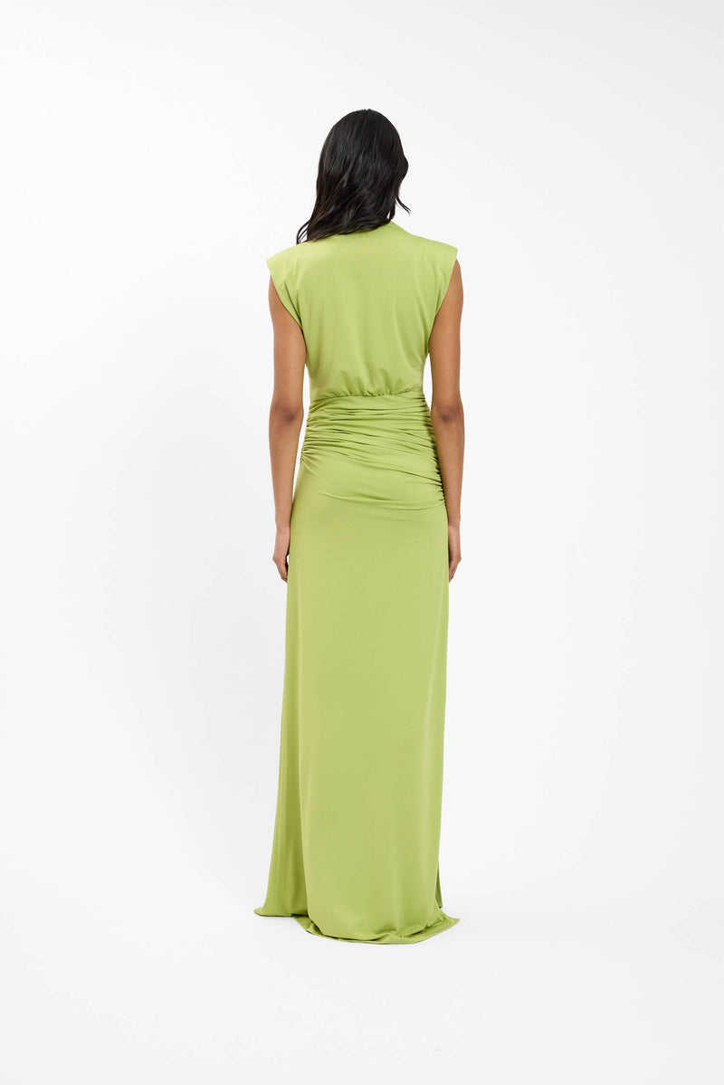 Structured Shoulder Gown | Emerald