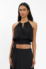 Draped Halter Top | Black