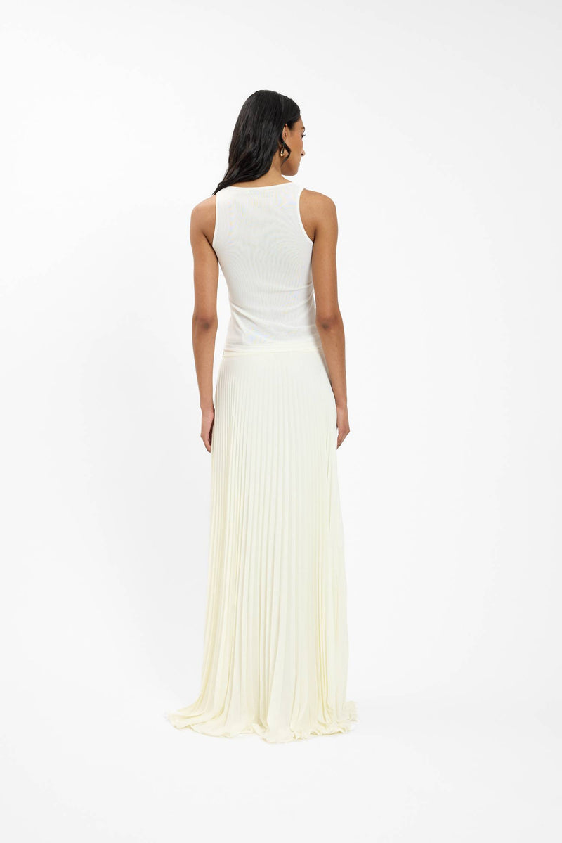 Sunray Pleat Maxi Skirt | Ivory
