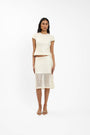 Midi Skirt | Mesh Ivory Sequin