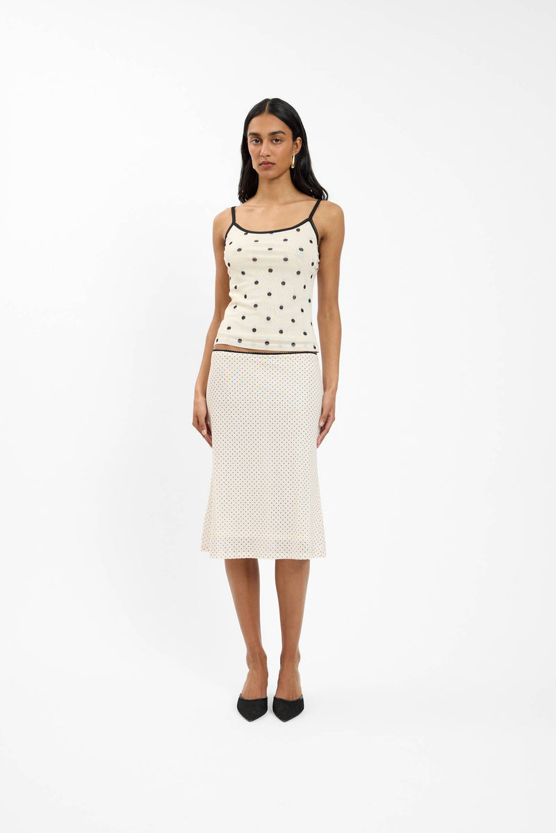 Camisole | Mesh Ivory Polka