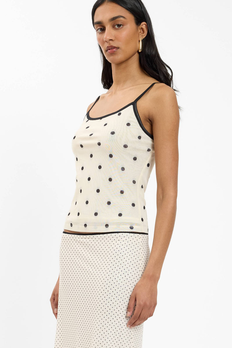 Camisole | Mesh Ivory Polka