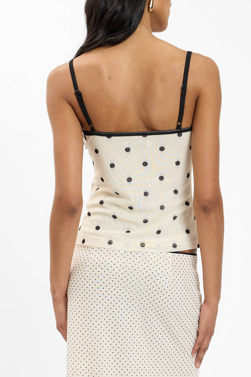 Camisole | Mesh Ivory Polka