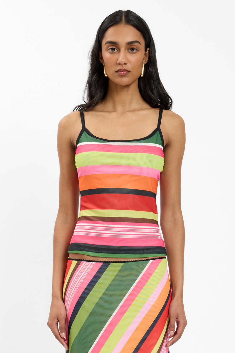Camisole | Mesh Emerald Stripe