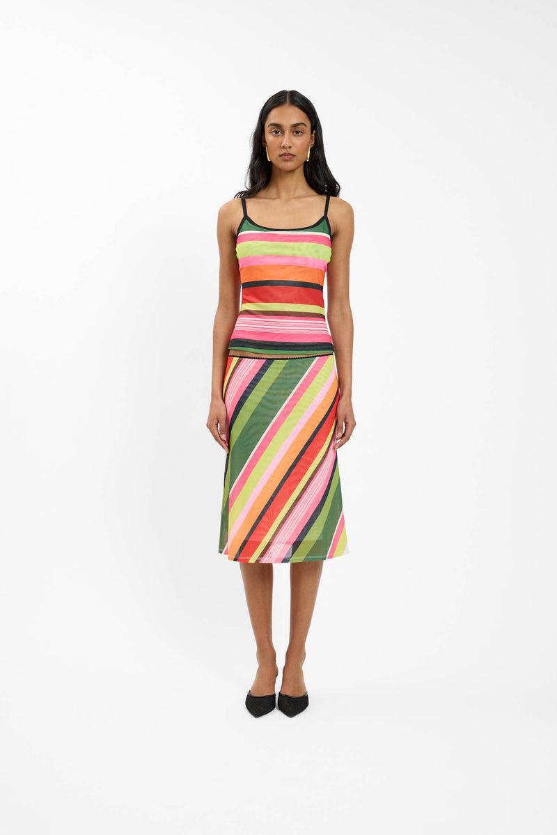 Camisole | Mesh Emerald Stripe