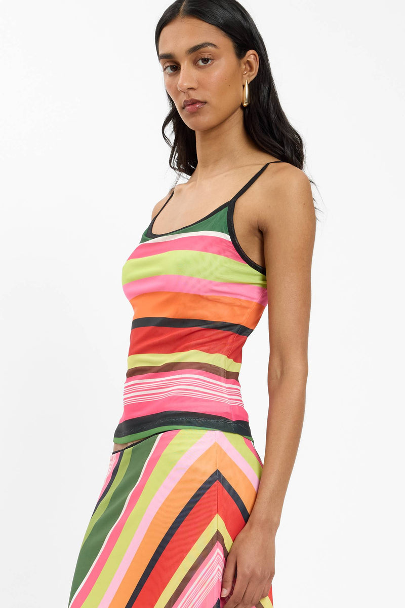Camisole | Mesh Emerald Stripe