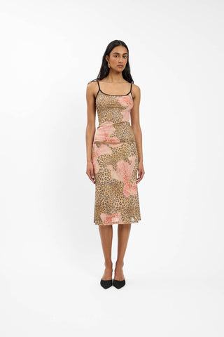 Midi Skirt | Mesh Leopard