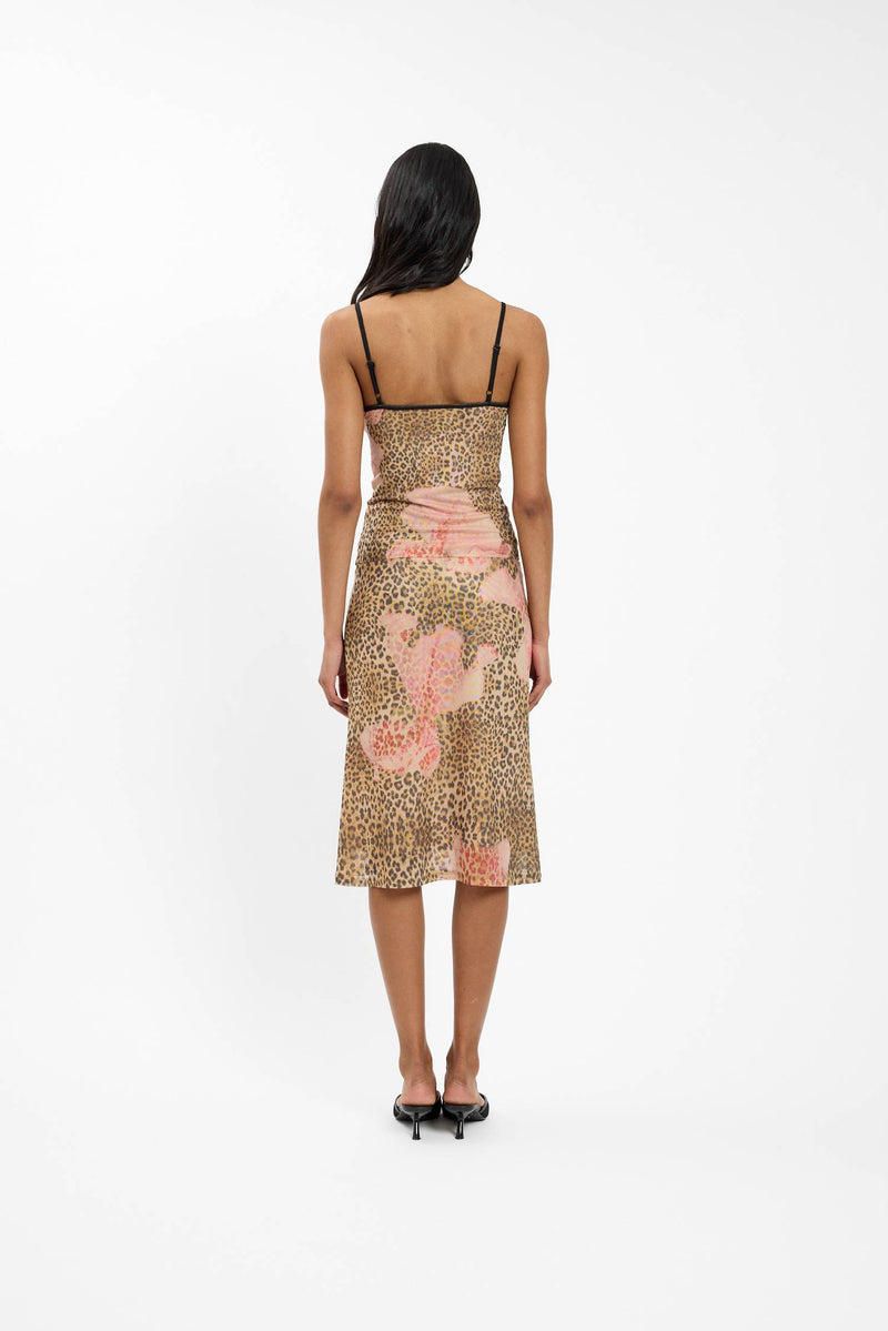 Midi Skirt | Mesh Leopard