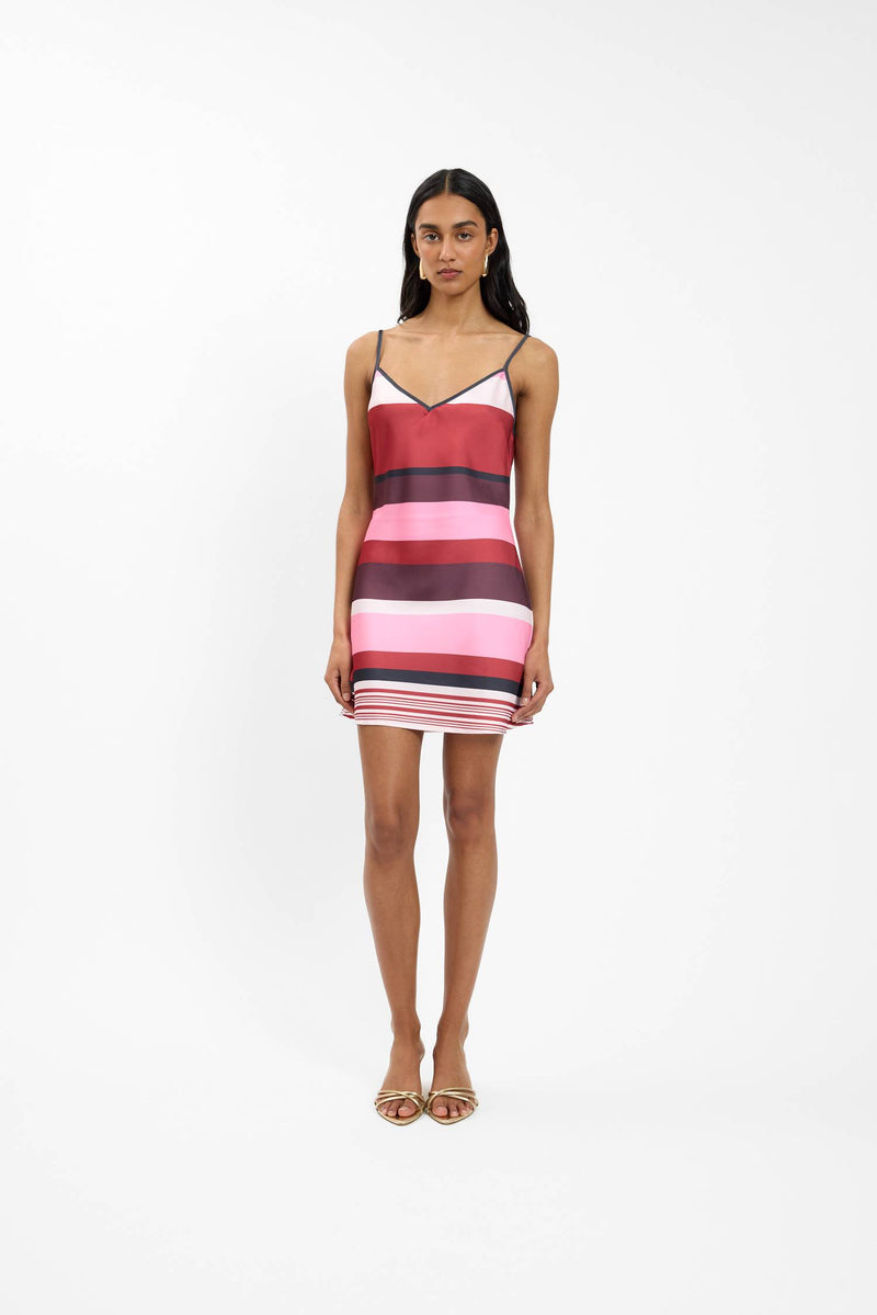 Bias Mini Dress | Fuchsia Stripe