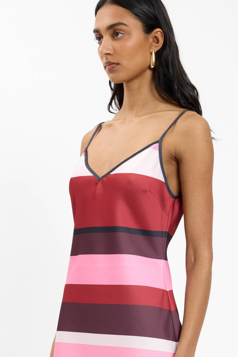 Bias Mini Dress | Fuchsia Stripe