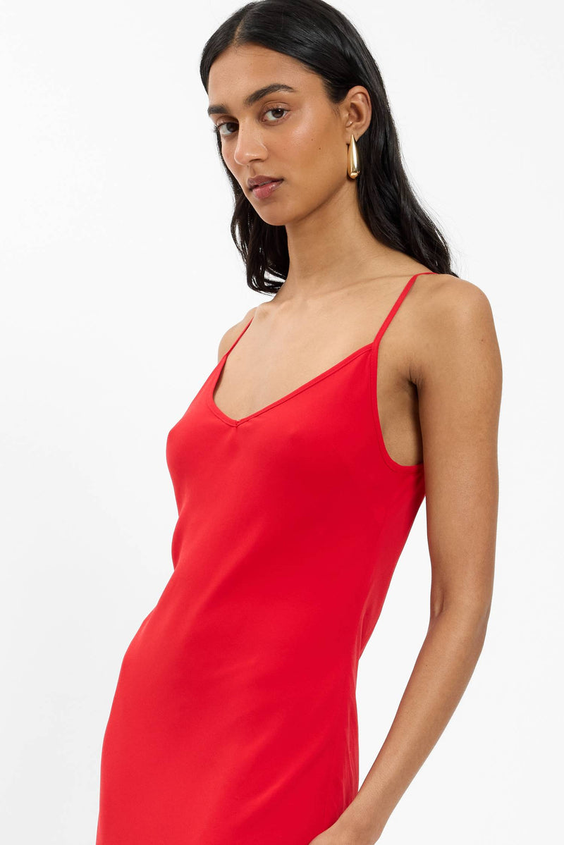 Georgette Midi Dress | Cherry Red