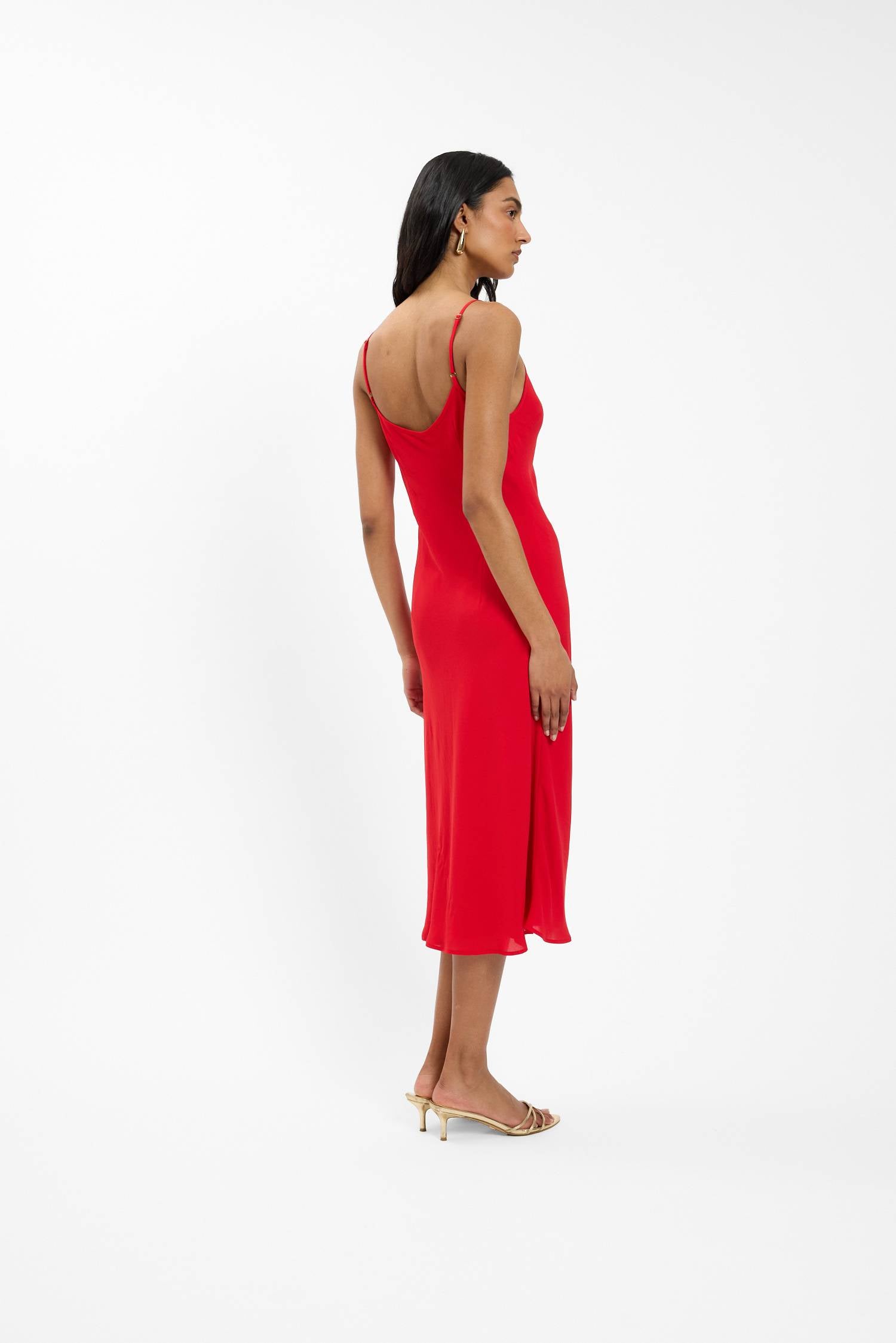 Georgette Midi Dress | Cherry Red