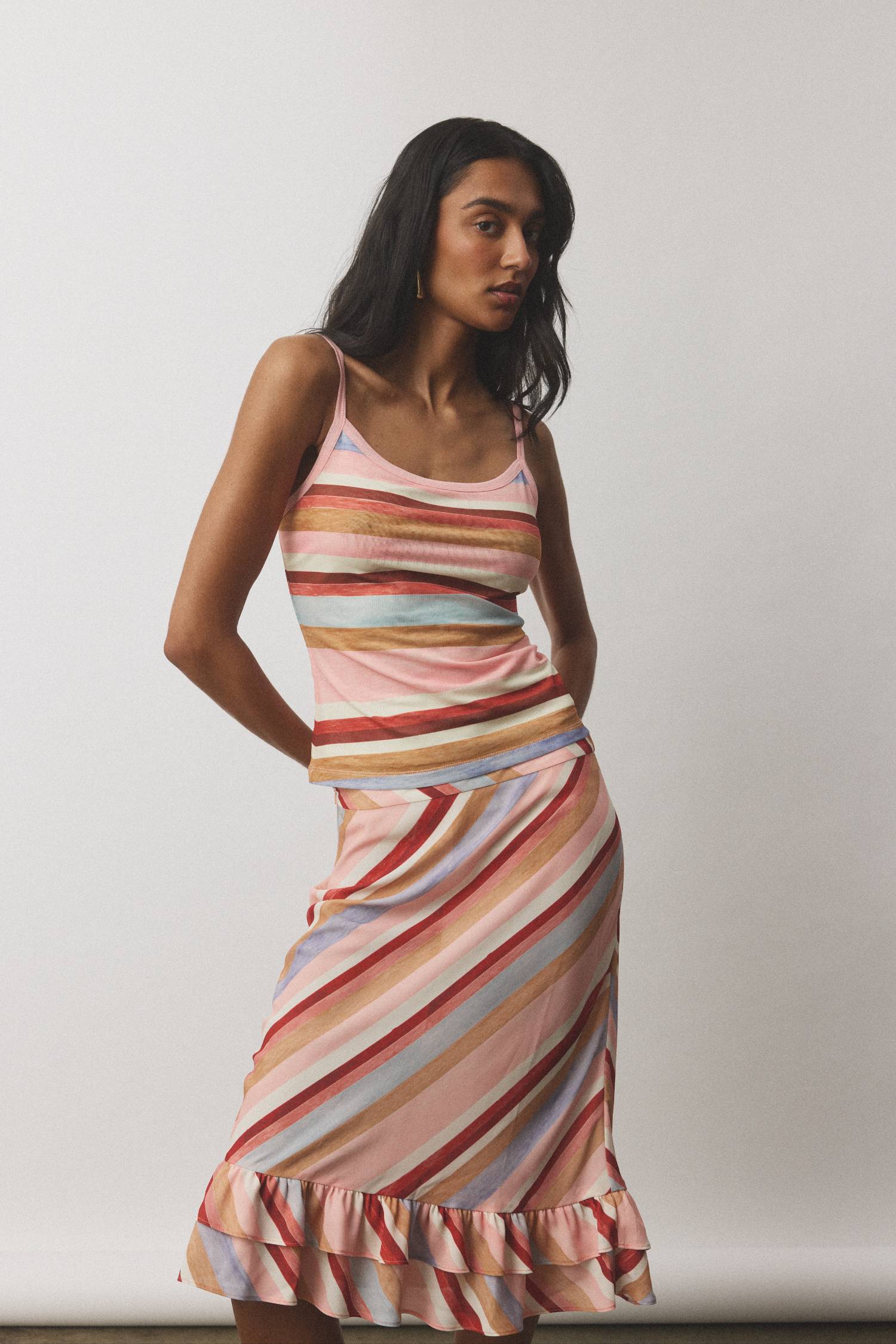 Camisole | Mesh Blush Stripe
