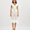 Frill Midi Skirt | White Lace