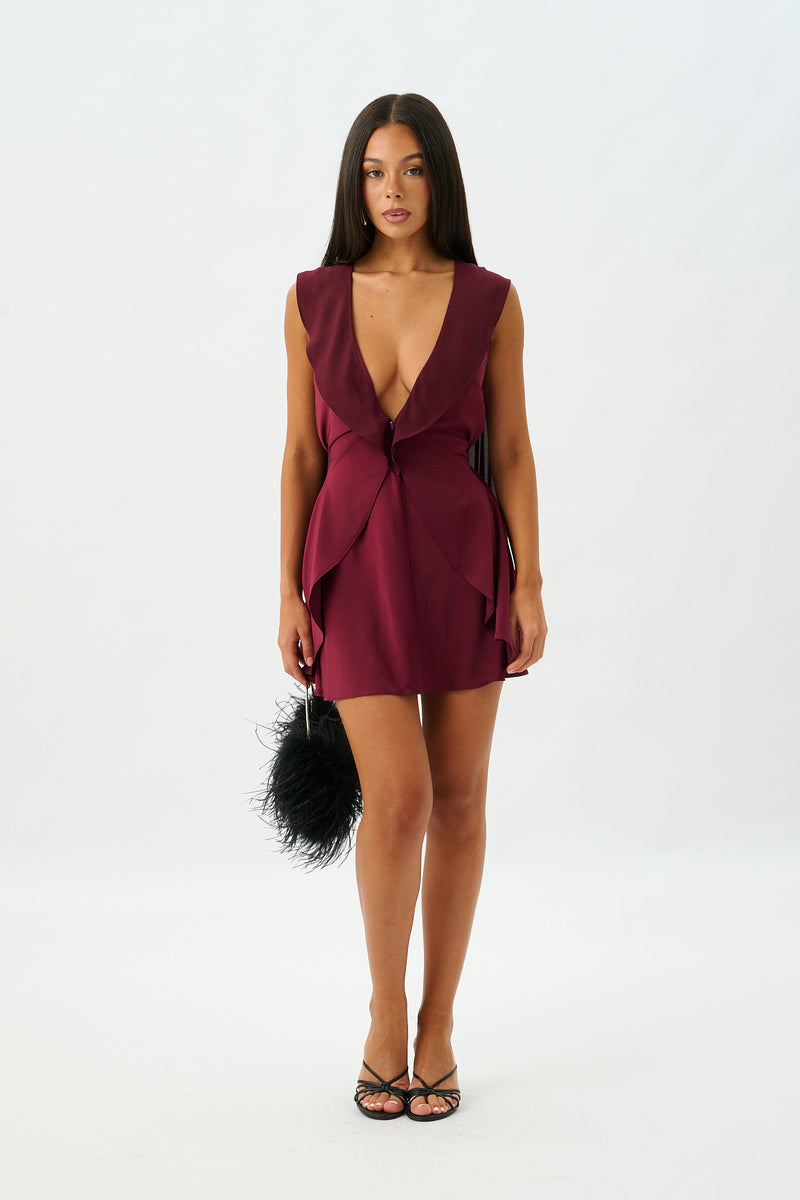 Paige Mini Dress | Burgundy