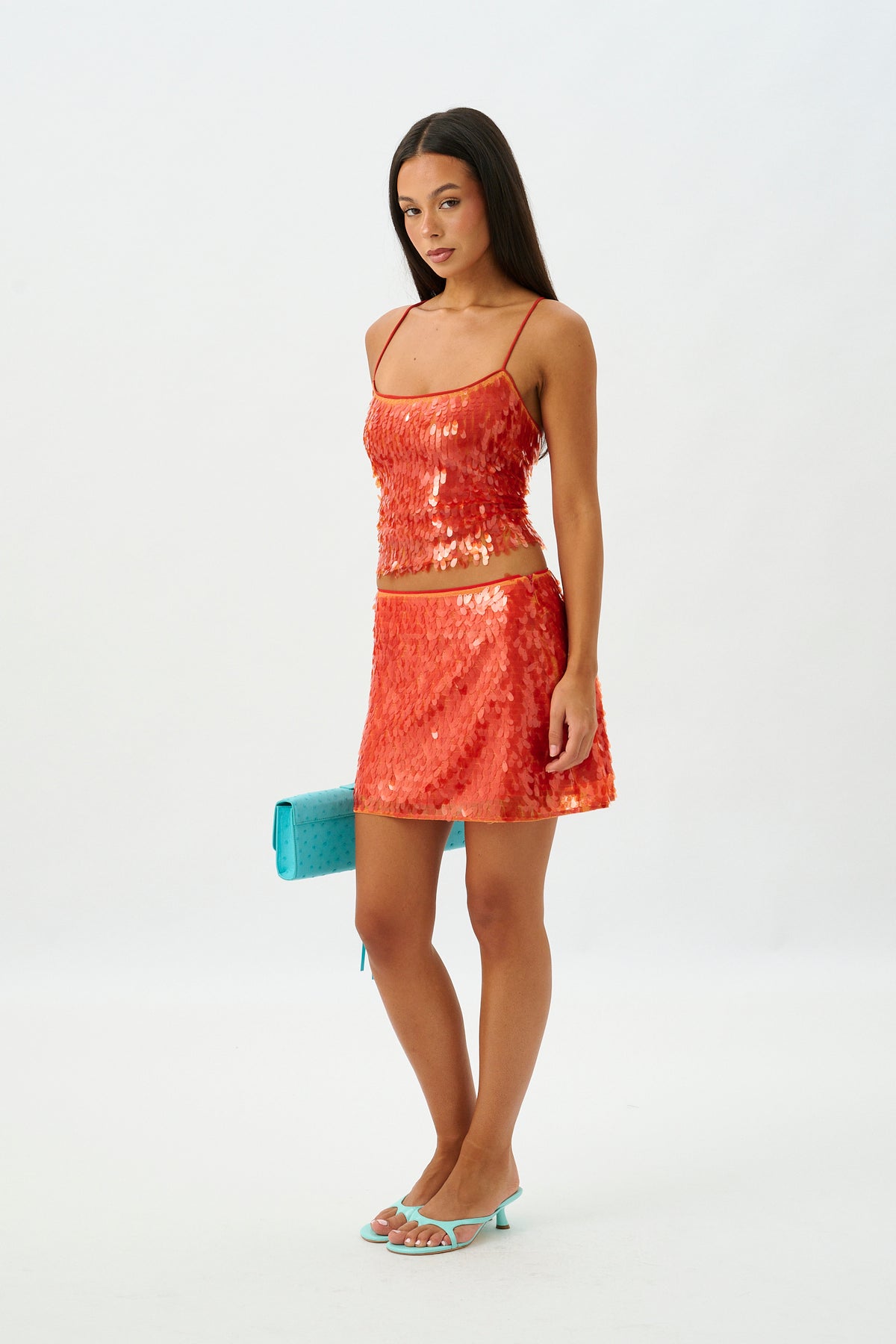 Clara Skirt | Burnt Orange Sequin