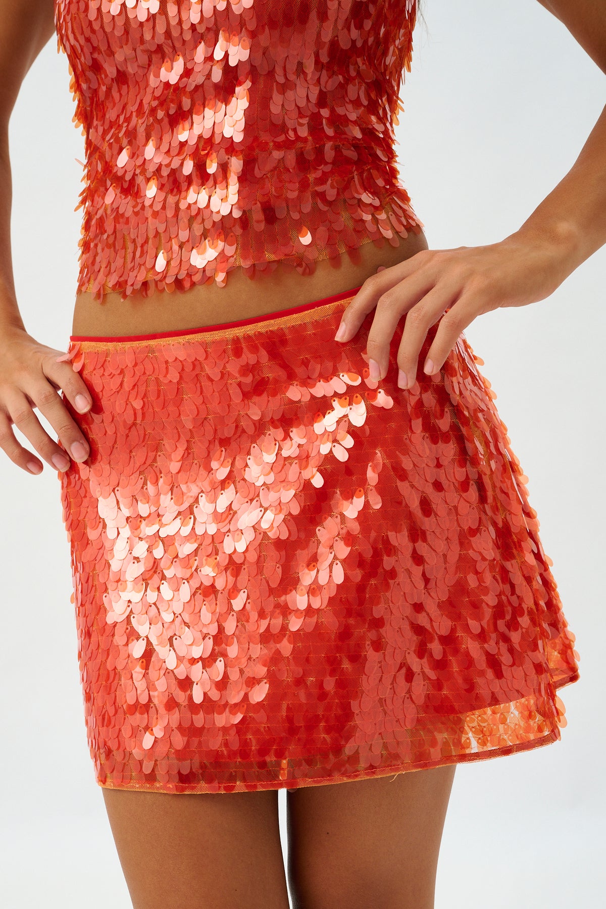 Clara Skirt | Burnt Orange Sequin
