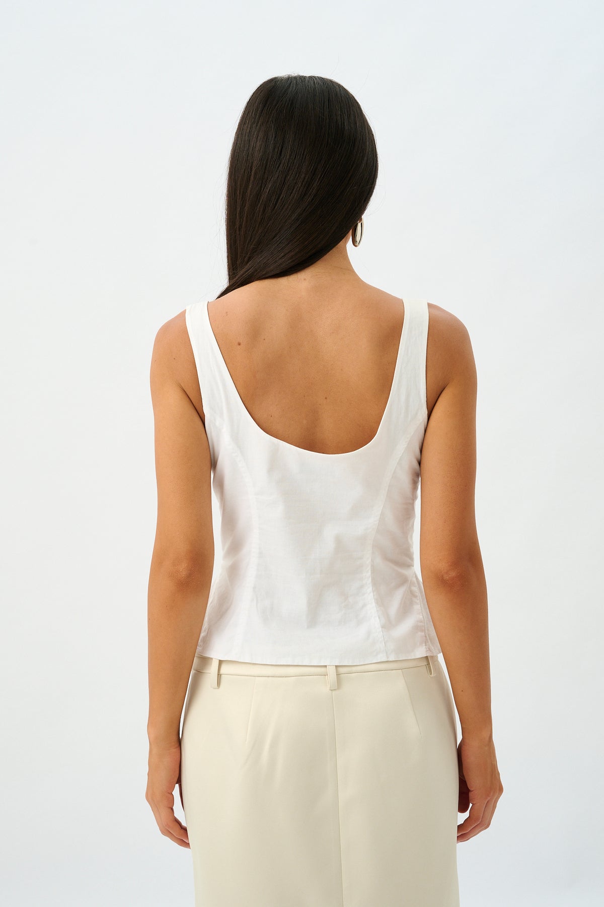 Peplum Embroidered Top | White