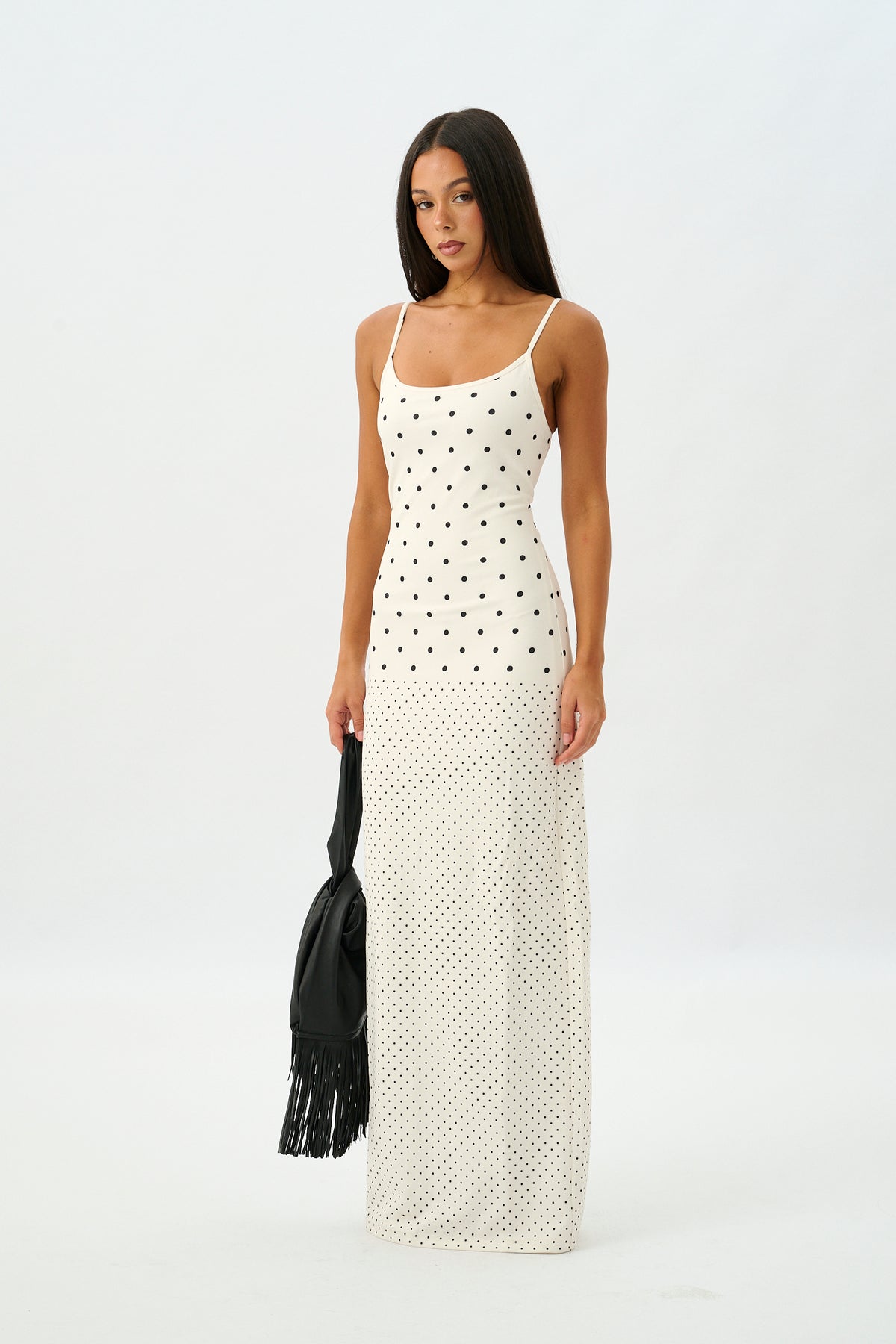 Slip Dress | White Polka