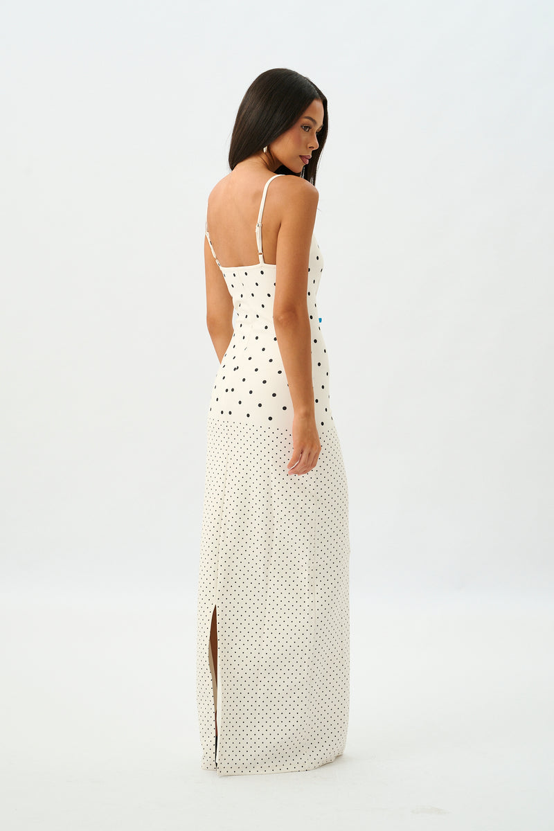 Slip Dress | White Polka
