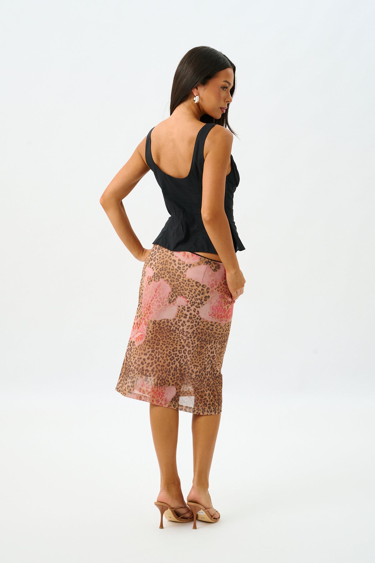Peplum Embroidered Top | Black
