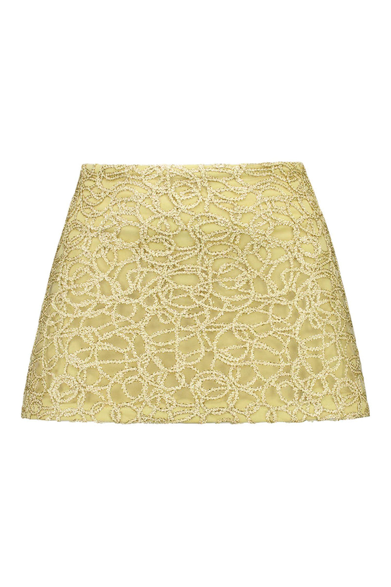 Lace Mini Skirt | Shimmer Gold