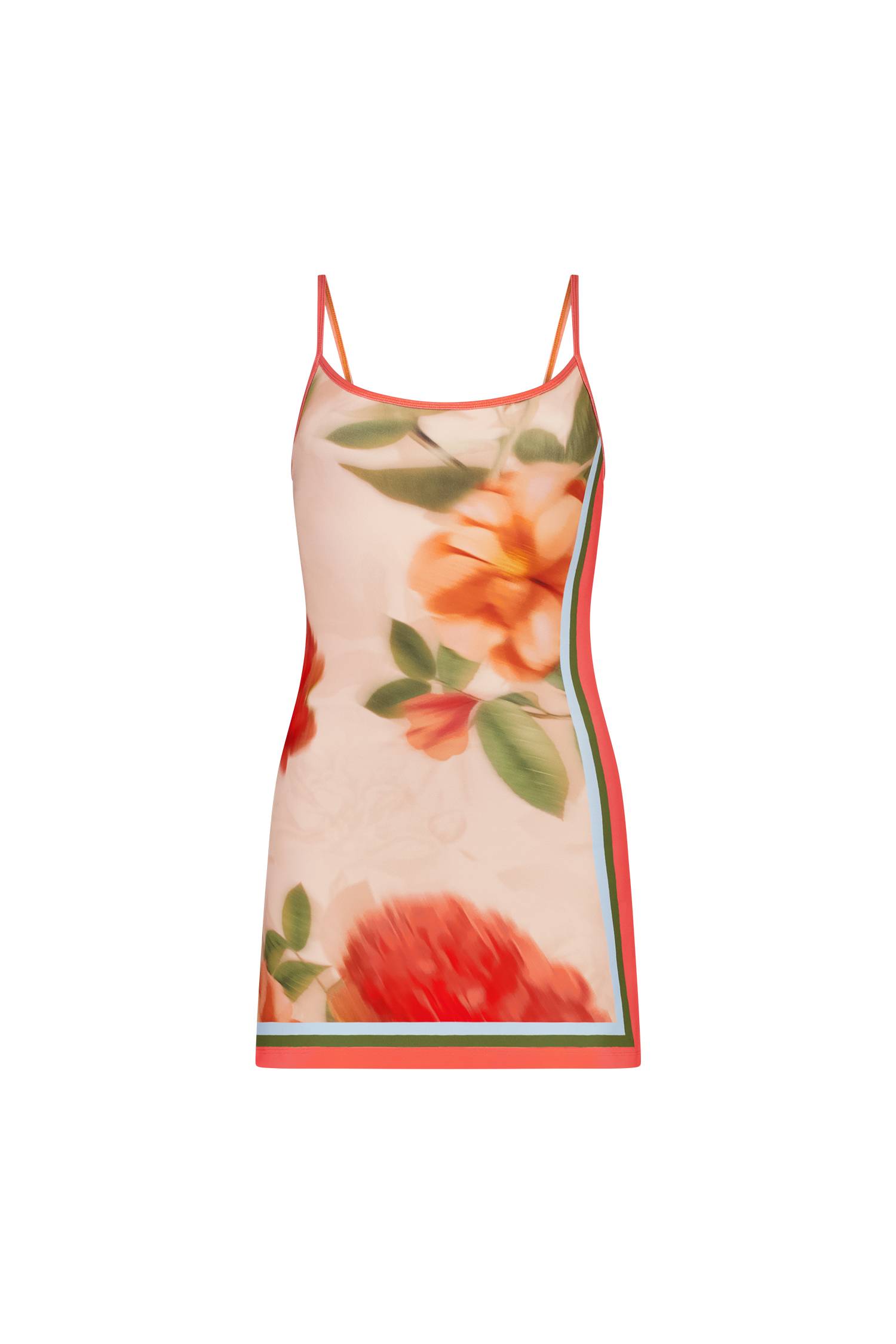 Mini Slip Dress | Peach Floral